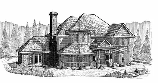 Victorian house plans 58-192 - front exterior, 2,368 sq ft, 3 bed, 3 bath house plans | Monster House Plans
