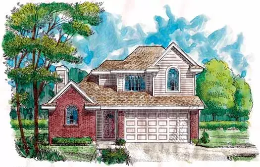 Traditional house plans 58-199 - front exterior, 1,420 sq ft, 3 bed, 2 bath house plans | Monster House Plans