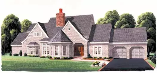 French Country house plans 58-202 - front exterior, 3,260 sq ft, 4 bed, 3 bath house plans | Monster House Plans