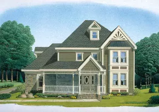 Victorian house plans 58-203 - front exterior, 2,651 sq ft, 4 bed, 2 bath house plans | Monster House Plans