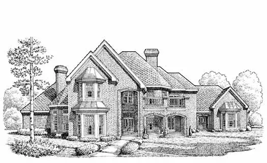 European house plans 58-204 - front exterior, 6,263 sq ft, 5 bed, 5 bath house plans | Monster House Plans