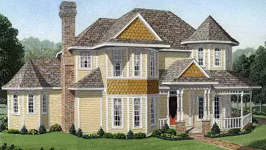 Country house plans 58-210 - front exterior, 2,727 sq ft, 4 bed, 2 bath house plans | Monster House Plans