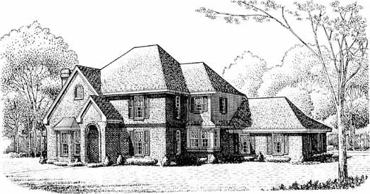 European house plans 58-213 - front exterior, 2,858 sq ft, 4 bed, 3 bath house plans | Monster House Plans
