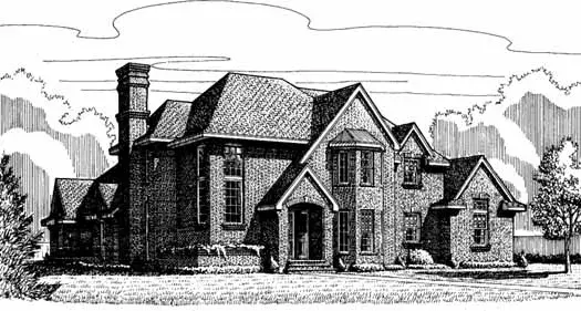 European house plans 58-217 - front exterior, 2,942 sq ft, 4 bed, 3 bath house plans | Monster House Plans