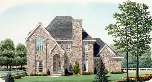 European house plans 58-223 - front exterior, 3,053 sq ft, 4 bed, 3 bath house plans | Monster House Plans