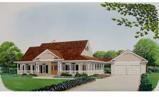 Farmhouse house plans 58-230 - front exterior, 2,320 sq ft, 3 bed, 2 bath house plans | Monster House Plans