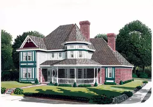 Victorian house plans 58-235 - front exterior, 3,347 sq ft, 4 bed, 3 bath house plans | Monster House Plans