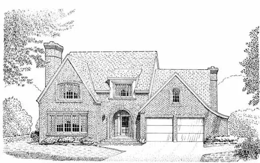 French Country house plans 58-237 - front exterior, 2,807 sq ft, 4 bed, 2 bath house plans | Monster House Plans
