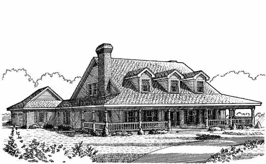 Country house plans 58-238 - front exterior, 3,335 sq ft, 4 bed, 3 bath house plans | Monster House Plans