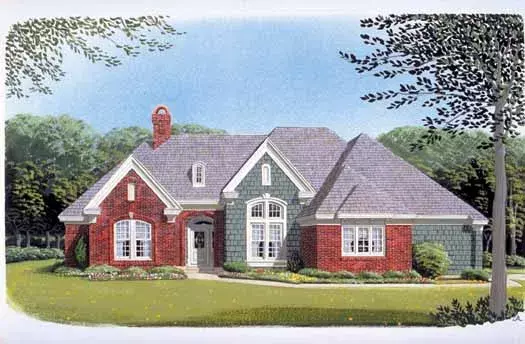 English Country house plans 58-244 - front exterior, 2,361 sq ft, 3 bed, 3 bath house plans | Monster House Plans