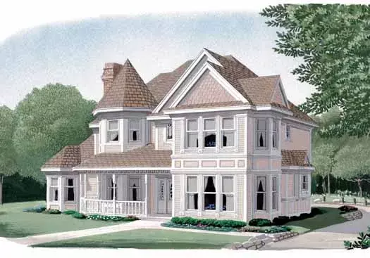 Victorian house plans 58-259 - front exterior, 2,406 sq ft, 3 bed, 3 bath house plans | Monster House Plans