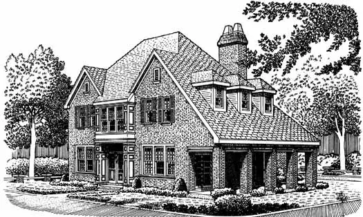 English Country house plans 58-260 - front exterior, 2,416 sq ft, 3 bed, 2 bath house plans | Monster House Plans