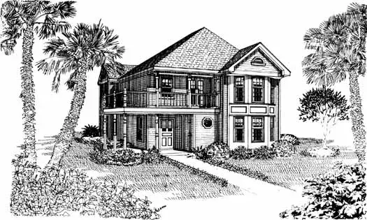 Southern house plans 58-263 - front exterior, 1,427 sq ft, 3 bed, 2 bath house plans | Monster House Plans