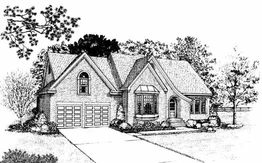 French Country house plans 58-273 - front exterior, 2,398 sq ft, 3 bed, 2 bath house plans | Monster House Plans