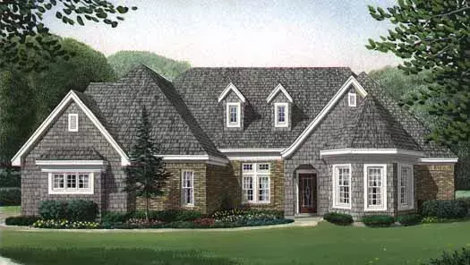 French Country house plans 58-279 - front exterior, 2,749 sq ft, 3 bed, 2 bath house plans | Monster House Plans