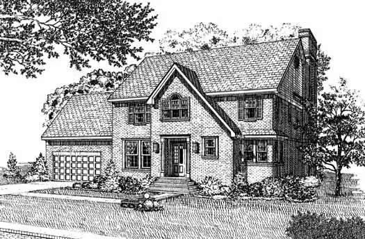 Traditional house plans 58-287 - front exterior, 2,561 sq ft, 4 bed, 2 bath house plans | Monster House Plans