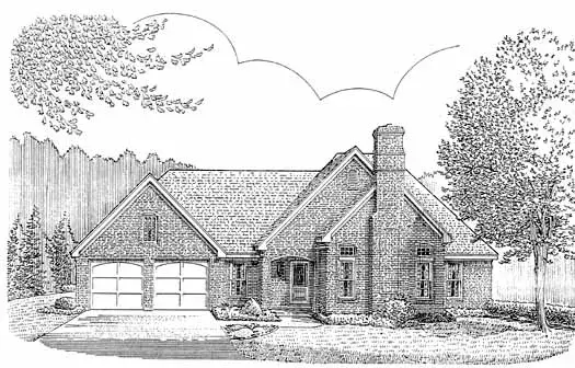 Traditional house plans 58-288 - front exterior, 1,541 sq ft, 3 bed, 2 bath house plans | Monster House Plans