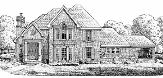 Traditional house plans 58-299 - front exterior, 3,626 sq ft, 4 bed, 4 bath house plans | Monster House Plans