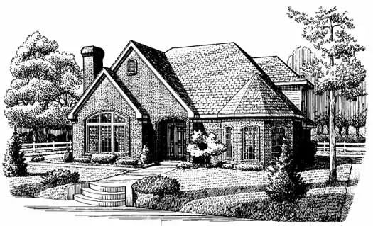 Traditional house plans 58-301 - front exterior, 2,627 sq ft, 3 bed, 2 bath house plans | Monster House Plans
