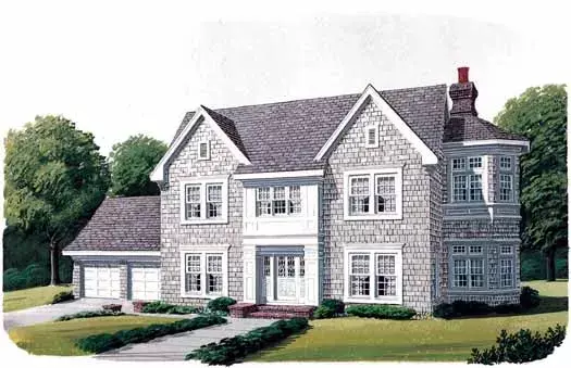 Cape Cod house plans 58-307 - front exterior, 2,647 sq ft, 4 bed, 2 bath house plans | Monster House Plans