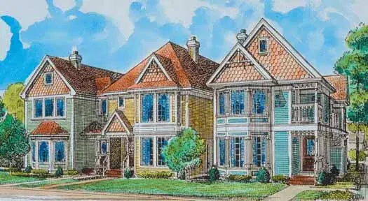 Victorian house plans 58-308 - front exterior, 1,658 sq ft, 2 bed, 2 bath house plans | Monster House Plans