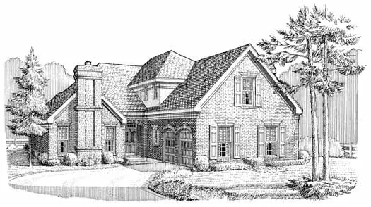 Traditional house plans 58-312 - front exterior, 2,667 sq ft, 3 bed, 2 bath house plans | Monster House Plans