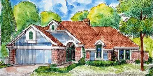 Traditional house plans 58-318 - front exterior, 1,696 sq ft, 3 bed, 2 bath house plans | Monster House Plans