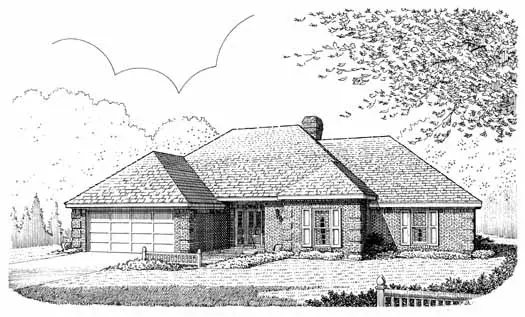 Traditional house plans 58-329 - front exterior, 1,736 sq ft, 3 bed, 2 bath house plans | Monster House Plans