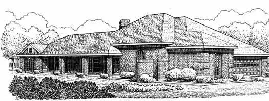 Traditional house plans 58-333 - front exterior, 1,750 sq ft, 3 bed, 2 bath house plans | Monster House Plans