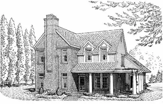 Country house plans 58-338 - front exterior, 2,077 sq ft, 3 bed, 3 bath house plans | Monster House Plans