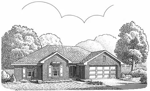 Traditional house plans 58-342 - front exterior, 1,770 sq ft, 3 bed, 2 bath house plans | Monster House Plans