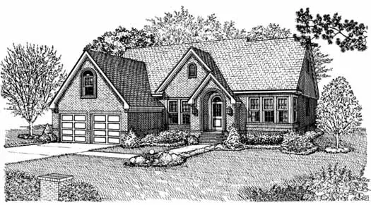 Traditional house plans 58-344 - front exterior, 1,795 sq ft, 2 bed, 2 bath house plans | Monster House Plans