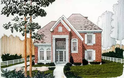 Colonial house plans 58-346 - front exterior, 2,808 sq ft, 3 bed, 3 bath house plans | Monster House Plans