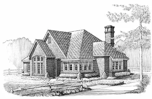 Country house plans 58-351 - front exterior, 1,824 sq ft, 3 bed, 2 bath house plans | Monster House Plans