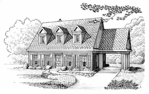 Country house plans 58-354 - front exterior, 1,836 sq ft, 3 bed, 2 bath house plans | Monster House Plans