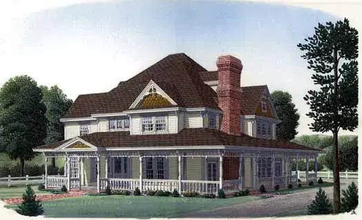 Victorian house plans 58-358 - front exterior, 3,852 sq ft, 4 bed, 3 bath house plans | Monster House Plans