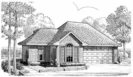 Traditional house plans 58-361 - front exterior, 1,119 sq ft, 3 bed, 2 bath house plans | Monster House Plans