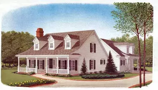 Farmhouse house plans 58-369 - front exterior, 1,905 sq ft, 3 bed, 2 bath house plans | Monster House Plans