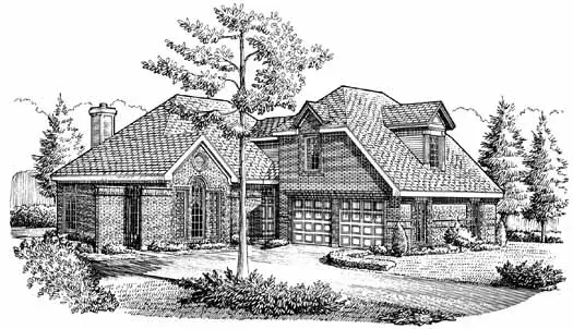 Traditional house plans 58-377 - front exterior, 1,938 sq ft, 3 bed, 2 bath house plans | Monster House Plans