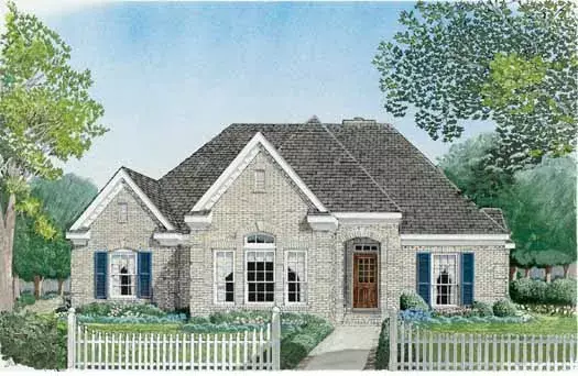 European house plans 58-384 - front exterior, 2,890 sq ft, 4 bed, 2 bath house plans | Monster House Plans