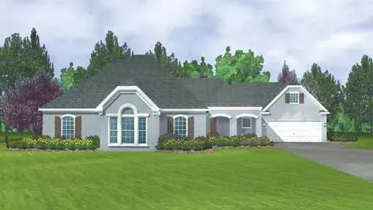 Traditional house plans 58-390 - front exterior, 1,745 sq ft, 3 bed, 2 bath house plans | Monster House Plans