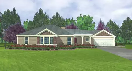 Traditional house plans 58-391 - front exterior, 1,745 sq ft, 3 bed, 2 bath house plans | Monster House Plans