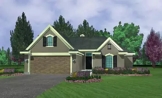 Traditional house plans 58-396 - front exterior, 1,430 sq ft, 3 bed, 2 bath house plans | Monster House Plans