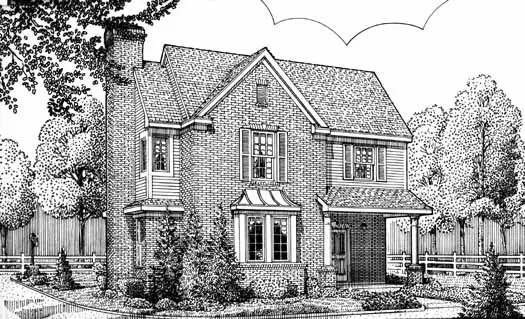 Traditional house plans 58-405 - front exterior, 1,854 sq ft, 3 bed, 2 bath house plans | Monster House Plans