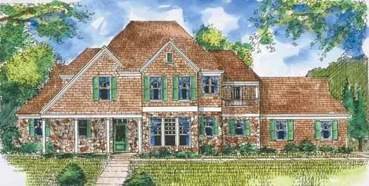 Country house plans 58-427 - front exterior, 2,920 sq ft, 4 bed, 3 bath house plans | Monster House Plans