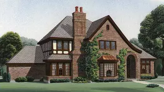 French Country house plans 58-429 - front exterior, 2,982 sq ft, 3 bed, 2 bath house plans | Monster House Plans