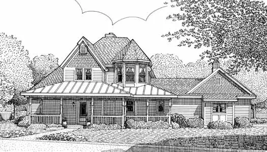 Tuscan house plans 58-431 - front exterior, 1,986 sq ft, 3 bed, 2 bath house plans | Monster House Plans