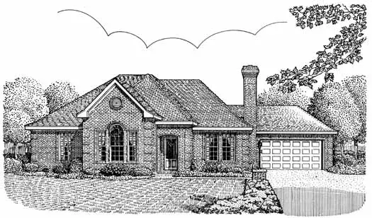 European house plans 58-434 - front exterior, 1,711 sq ft, 3 bed, 2 bath house plans | Monster House Plans