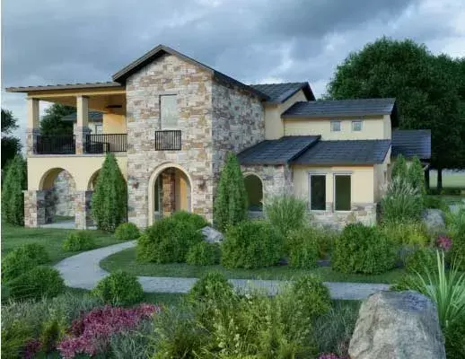 Southwest house plans 59-117 - front exterior, 3,323 sq ft, 2 bed, 2 bath house plans | Monster House Plans