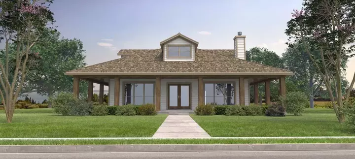 Country house plans 59-122 - front exterior, 1,303 sq ft, 2 bed, 2 bath house plans | Monster House Plans